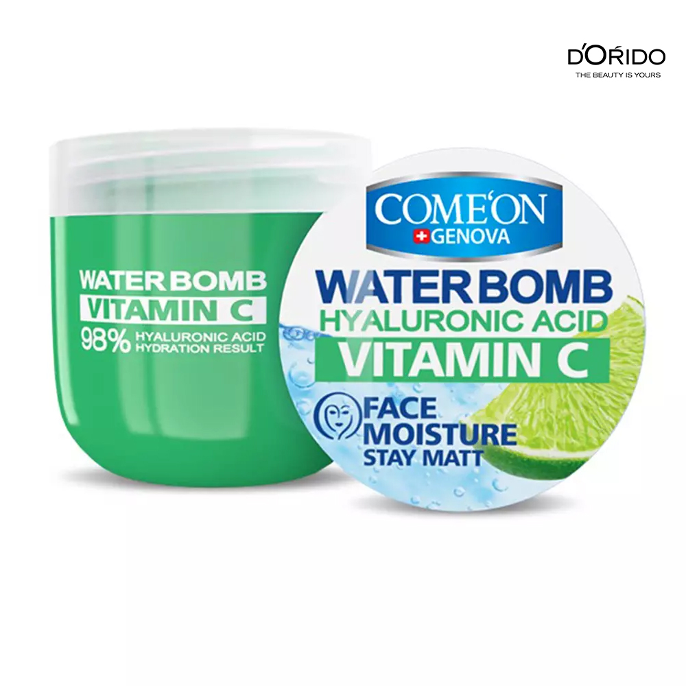 کرم بمب آبرسان صورت کامان حاوی ویتامین C مدل COME’ON Face Moisture Water Bomb Hyaluronic Acid with Vitamin C حجم 200 میل